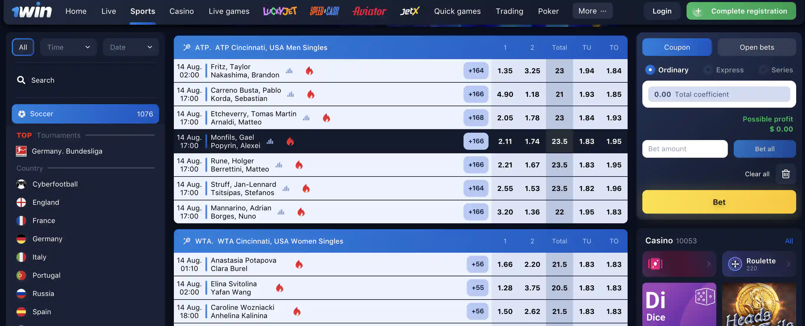 Explore Sports Betting Options at 1win Bet